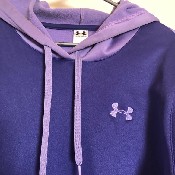 Under Armour Fleece Lined Hoodie Sweatshirt Purple/Lavender,Small UA Logo Size L - Picture 2 of 8